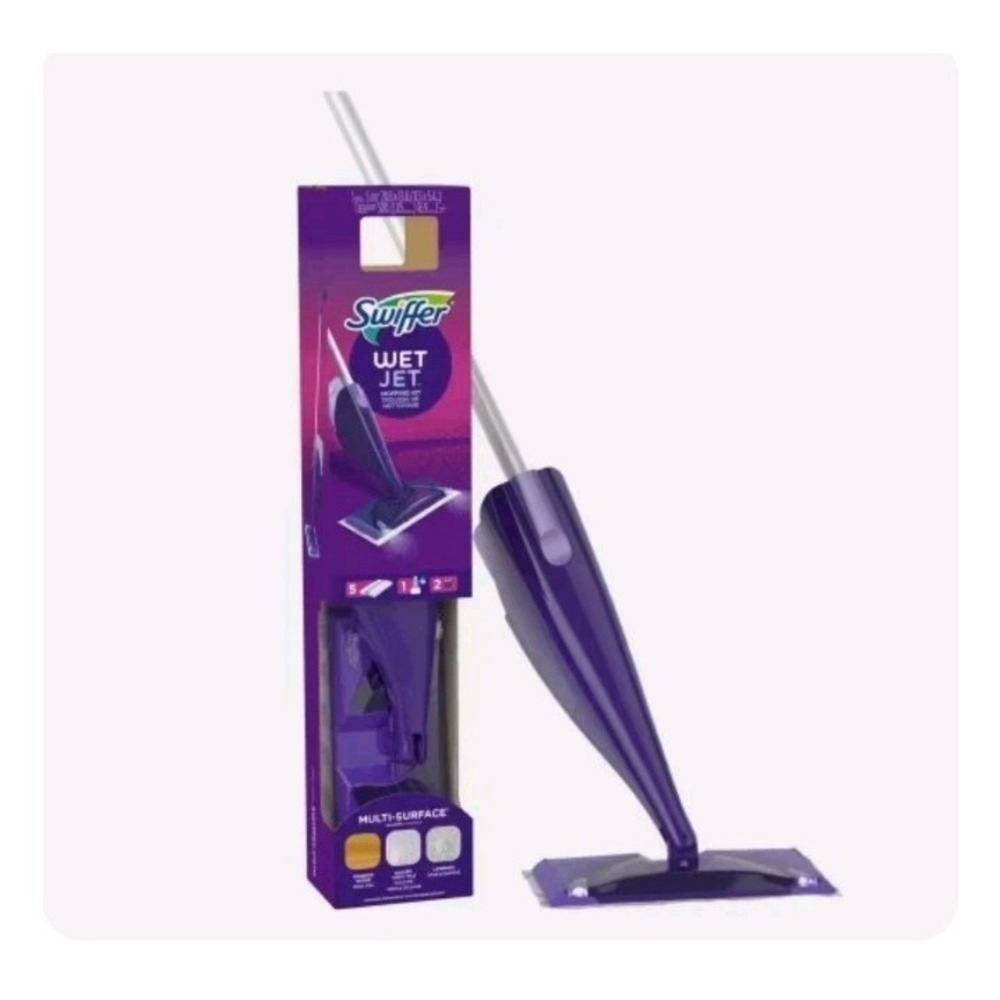Swiffer WetJet Spray Mop Starter Kit Purple Cleaner Floor System Open Box